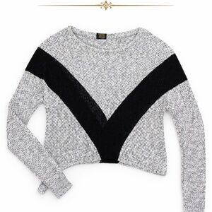 NWOT Gray and Black chic knitted shirt